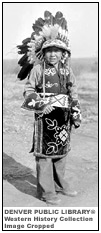 Continously rotating pictures of Native American culture.