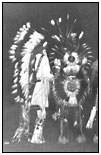 Continously rotating pictures of Native American culture.