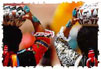 Continously rotating pictures of Native American culture.