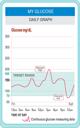 A Sample Continuous Glucose Monitor Data Graph