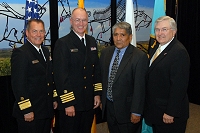 Left to Right: Dr. Charles Grim, CAPT Russel Pederson, Jim Toya, and Robert McSwain