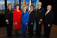 Left to Right: Dr. Charles Grim, Mary Lou Stanton, Phyllis Eddy, Chris Mandregan, Chuck North, and Robert McSwain
