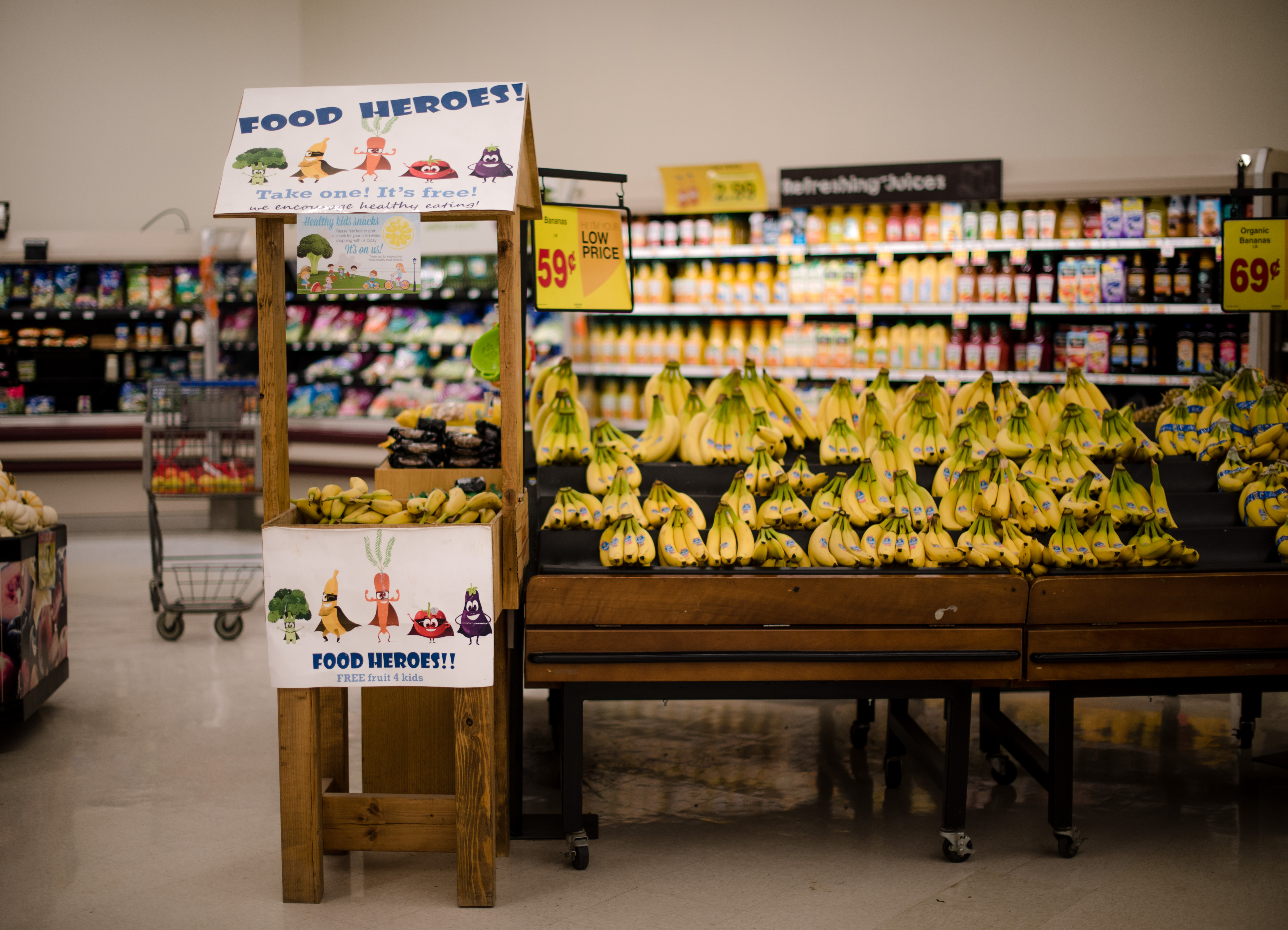 A permanent fruit stand was placed in City Market Grocery in Shiprock, New Mexico