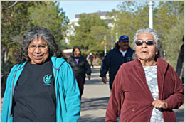 Two Tucson Indian Center women walkers.