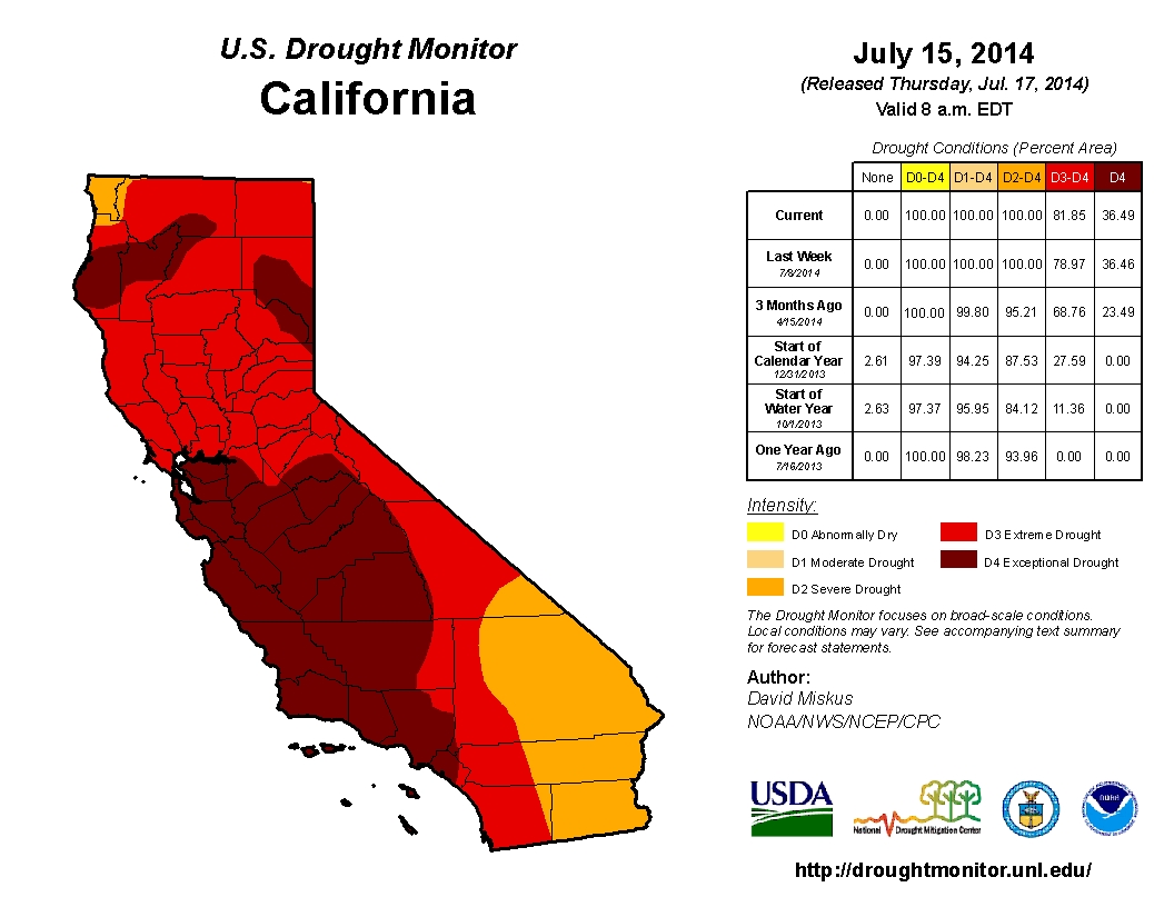 Color map of California