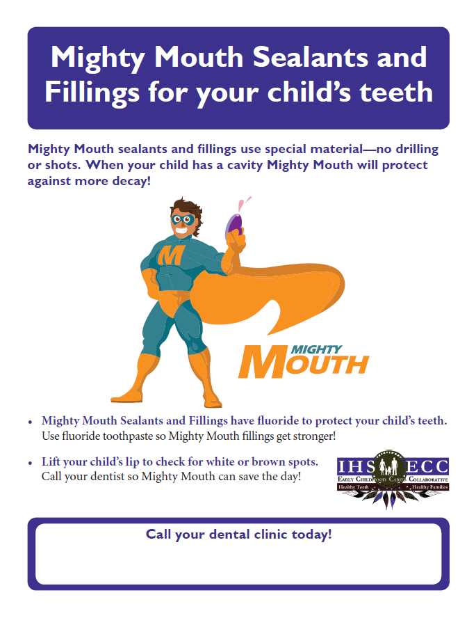 Mighty Mouth Sealants and Fillings for your child's teeth Flyer
