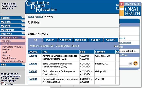 image of the Admin Catalog page showing navigation required as discussed in text