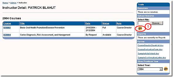 image of my instruct page with upload resume go button highlighted