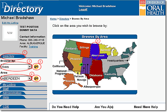 image of main navigation highlighted as discussed in steps 1 through 4