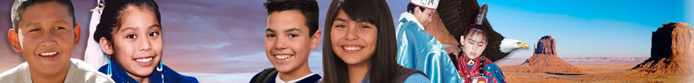 Photo showing a group of healthy and smiling Native American children.