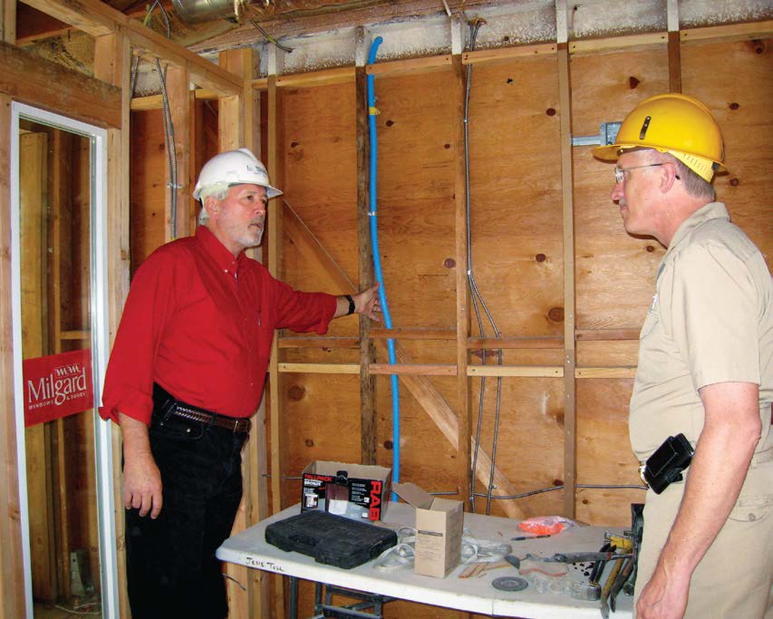 DHFE employees inspect the Yuba City Clinic remodel