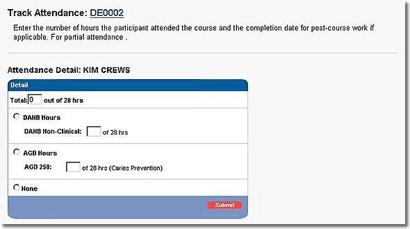 image of the Attendance Detail page discussed in the text