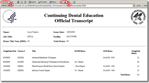 image of a sample transcript