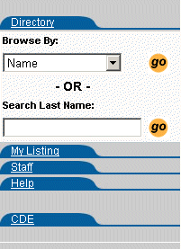 Image of Dental Directory main navigation using browse by name