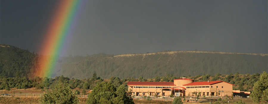 Jicarilla Service Unit Clinic with a rainbow