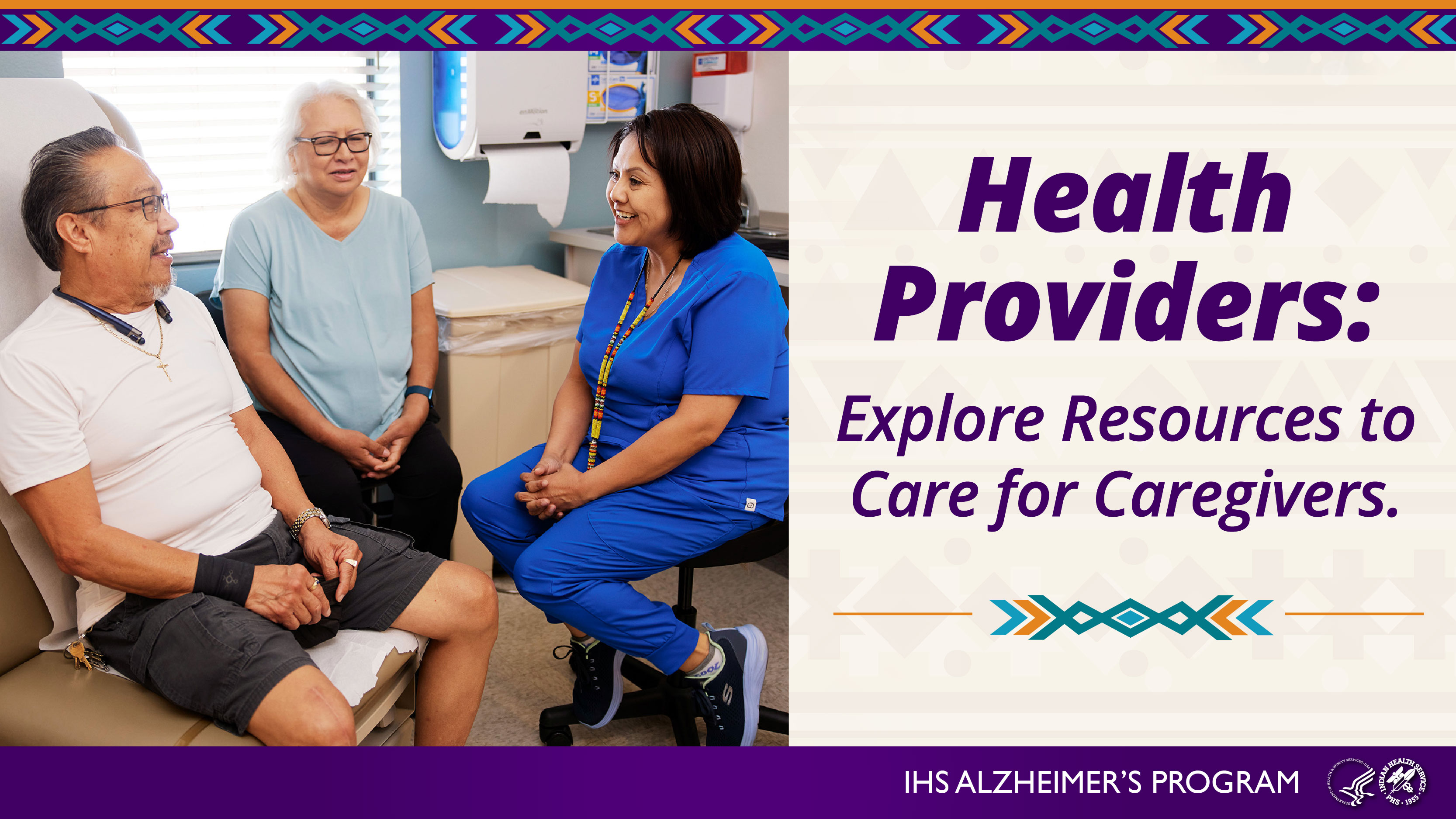 Provider with patient and caregiver