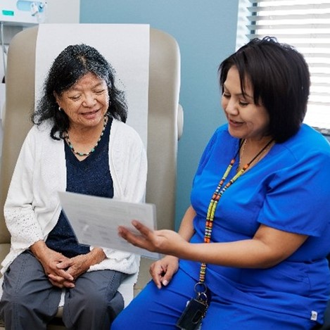 Doctor and patient in an exam room