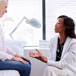 A medical provider and patient