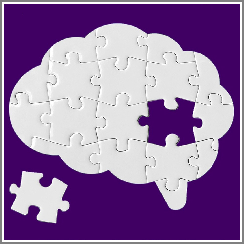 Brain shaped puzzle with missing piece