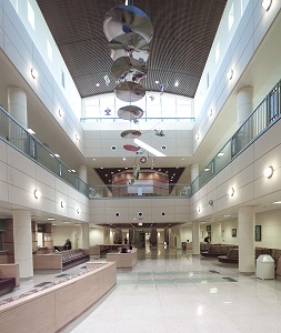 A hospital reception area.