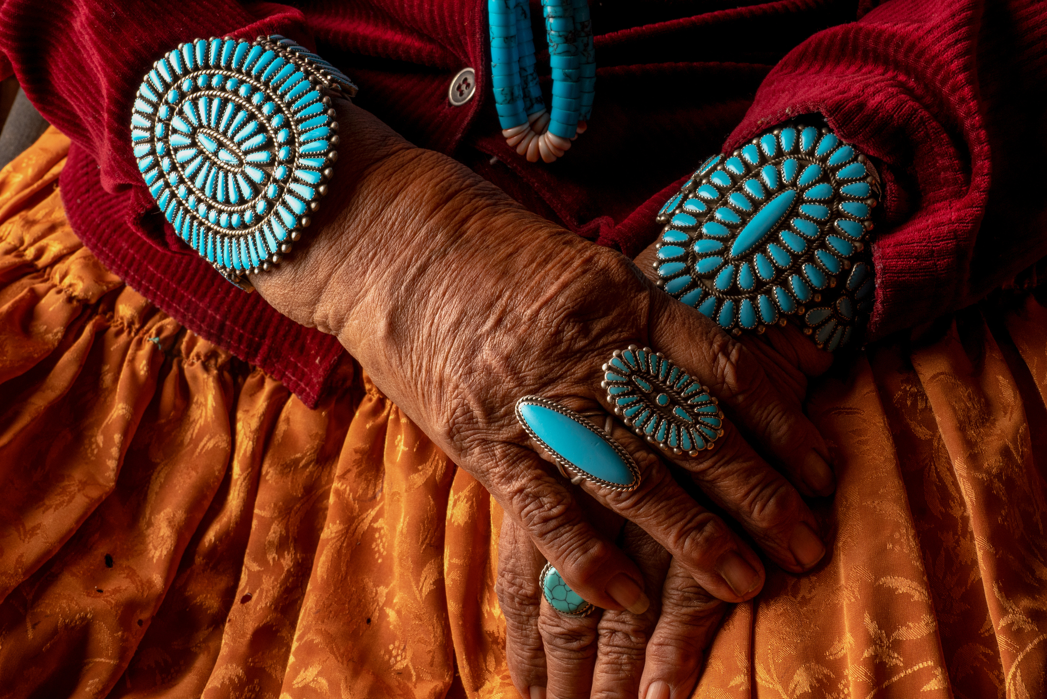 Native American in traditional dress