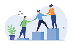 Audit team members offering help and support.