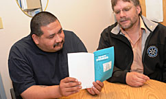 A provider talking with a patient.