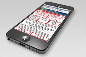 A mobile device with the Diabetes Treatment Algorithm on the screen.