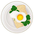 A plate with whole grain toast and an egg