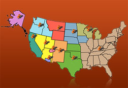 A map showing all of the 12 IHS Areas that have an Area Diabetes Consultant.