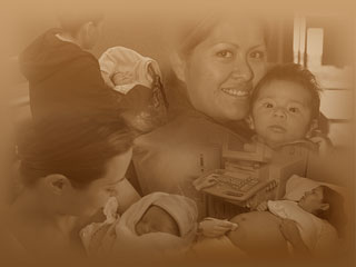 Photo collage of Native women and their babies. Photo collage of Native women and their babies.
