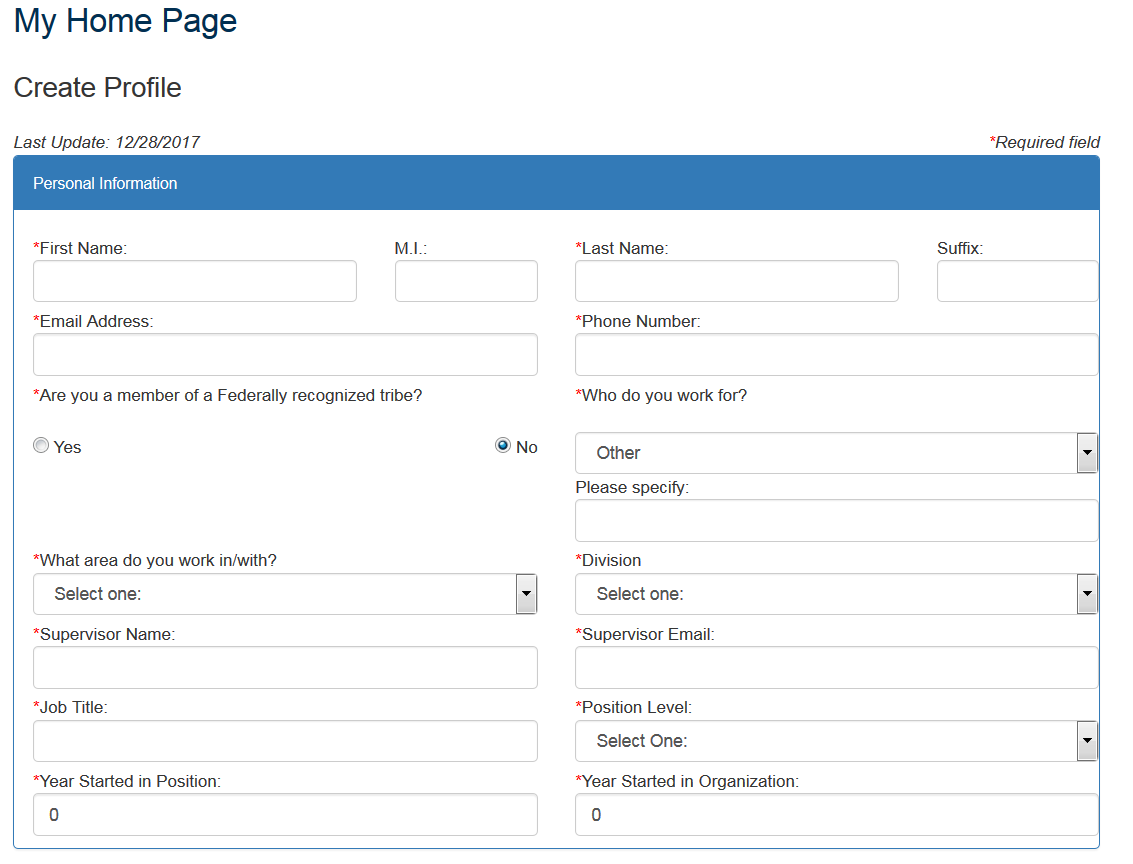 Figure 4: Create Profile form