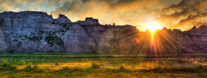 Sun setting in the valley