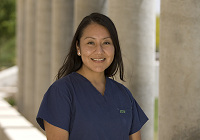 A nurse in scrubs