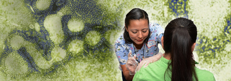 Patient receiving flu shot