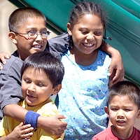 Children hugging