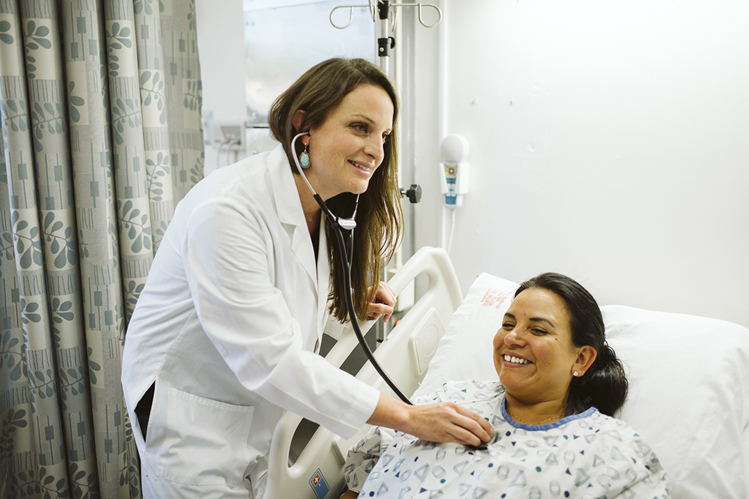 Doctor caring for patient