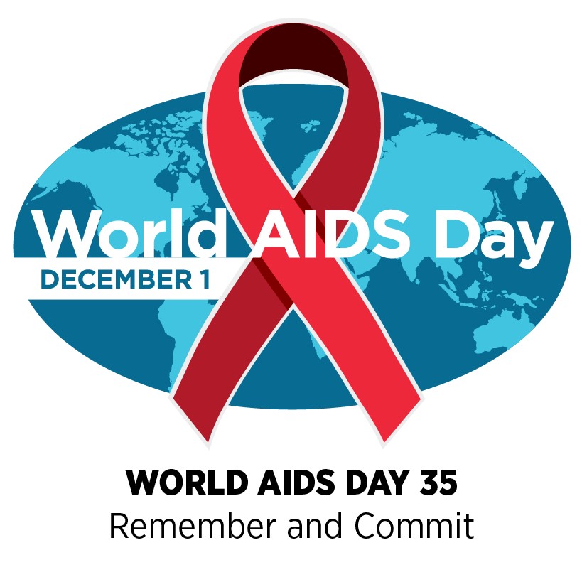 World AIDS DAY 35: Remember and Commit logo