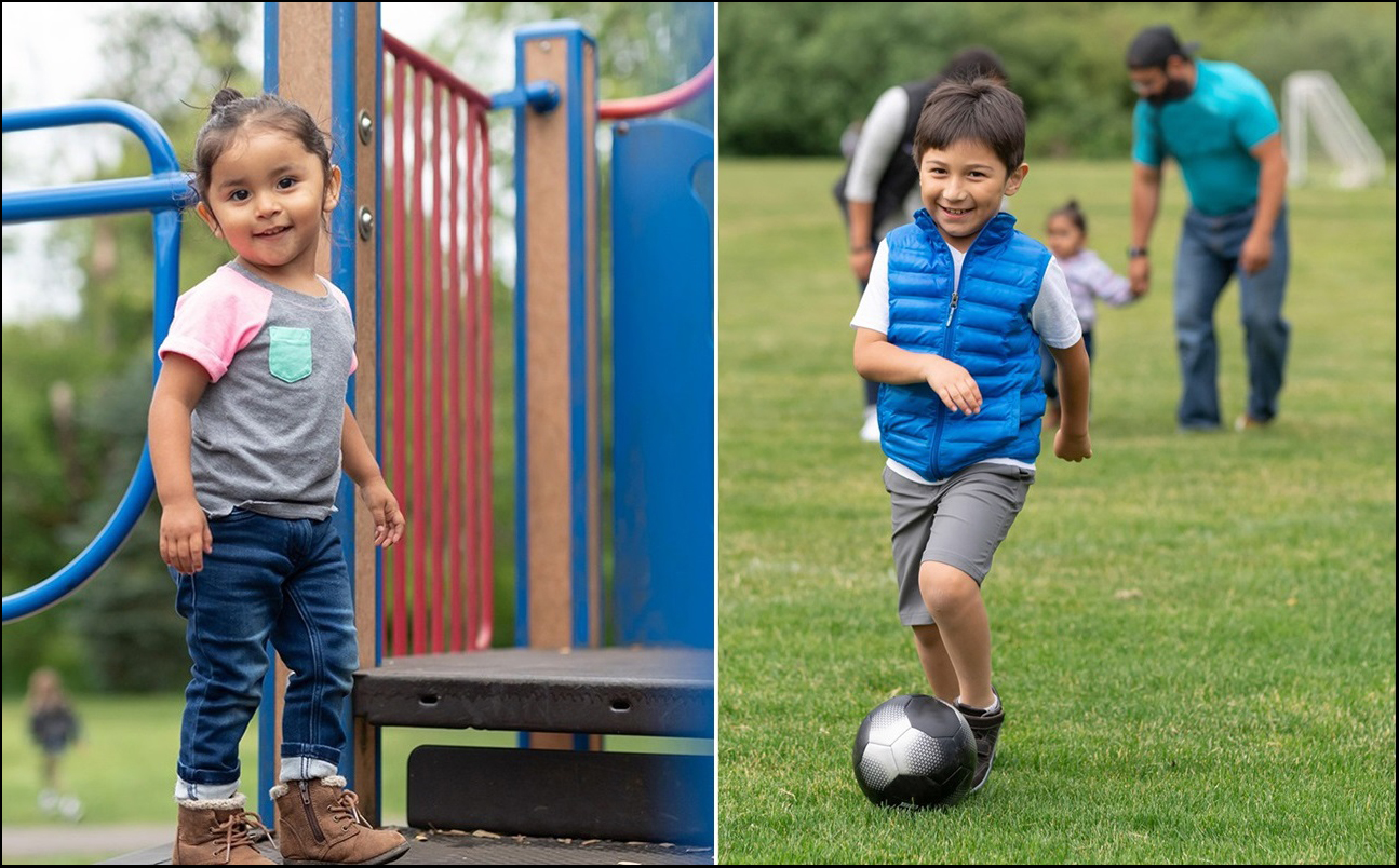 Small children playing