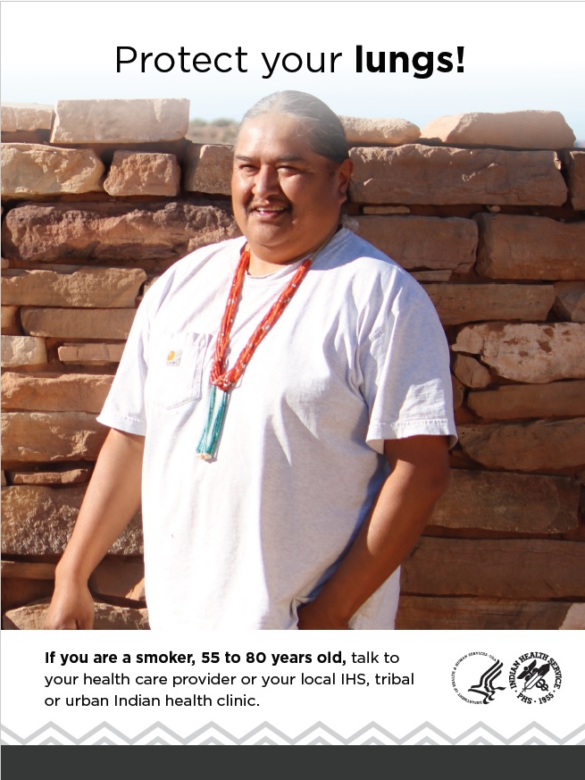 Middle Aged Native American man wearing a beaded necklace