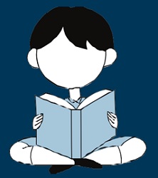 Icon showing a child reading