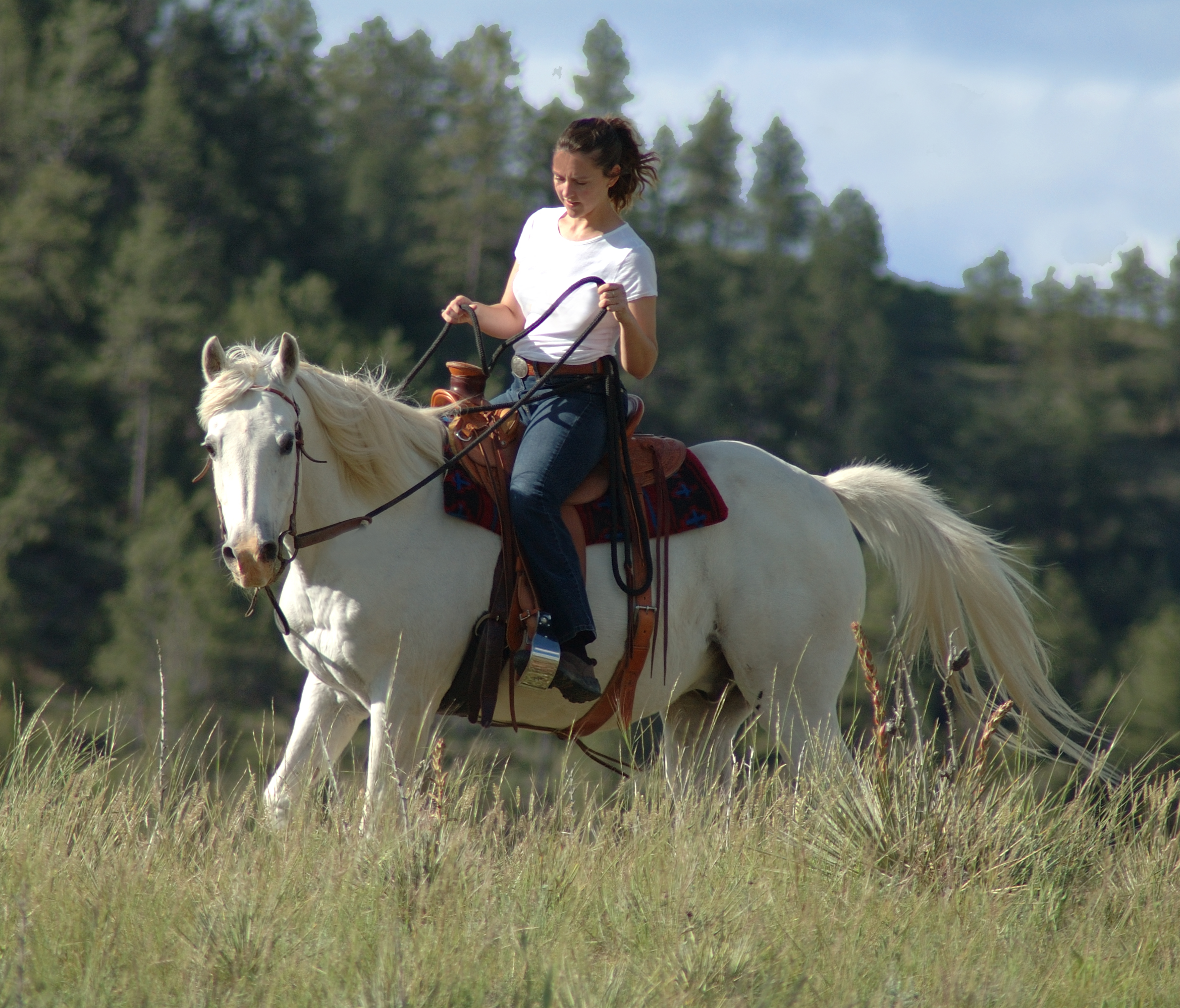 riding a horse