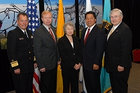 left to right:  Dr. Grim; Dr. Kenneth Glifort, Etsuko Osberkoff, Christopher Mandregan, Jr., and Robert McSwain