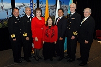 Left to Right: Dr. Charles Grim, Dr. Richard Church, Mary Lou Stanton, Edna Paisano, Chris Mandregan, Chuck North, and Robert McSwain