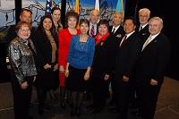 Left to Right: Dr. Charles Grim, Pauline Bruce, Hankie Ortiz, Athena Elliot, Mary Lou Stanton, Mary Beth Skupien, Rick Olson, Sheila Warren, Dr. Richard Church, Chris Mandregan, Chuck North, and Robert McSwain