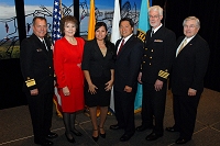 Left to Right: Dr. Charles Grim, Mary Lou Stanton, Renee Joseph,  Chris Mandregan, Chuck North, and Robert McSwain