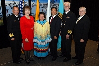 Left to Right: Dr. Charles Grim, Mary Lou Stanton, Tena Larney, Chris Mandregan, Chuck North, and Robert McSwain