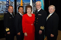 Left to Right: Dr. Charles Grim, Chris Mandregan,  Mary Lou Stanton, Chuck North, and Robert McSwain