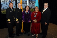 Left to Right: Dr. Charles Grim, Douglas Peter,  IHS Employees, and Robert McSwain