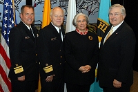 Left to Right: Dr. Charles Grim, Douglas Peter,  IHS Employee, and Robert McSwain